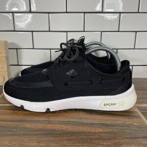 Sperry 7 Seas 3 Eye Womens Size 8.5 Shoes Black Lightweight Sport Sneaker
